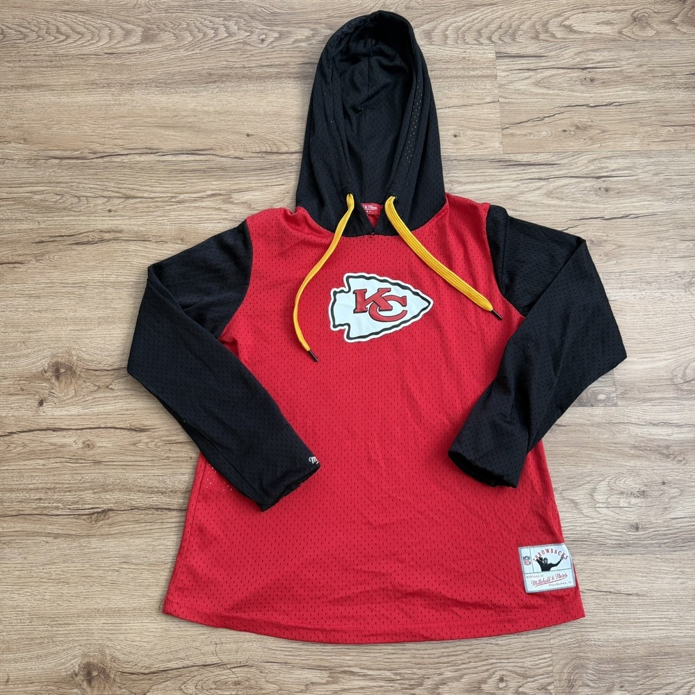 MITCHELL & NESS NFL LOGO PULL OVERβ KC Chiefs HOODIE XS Women's
